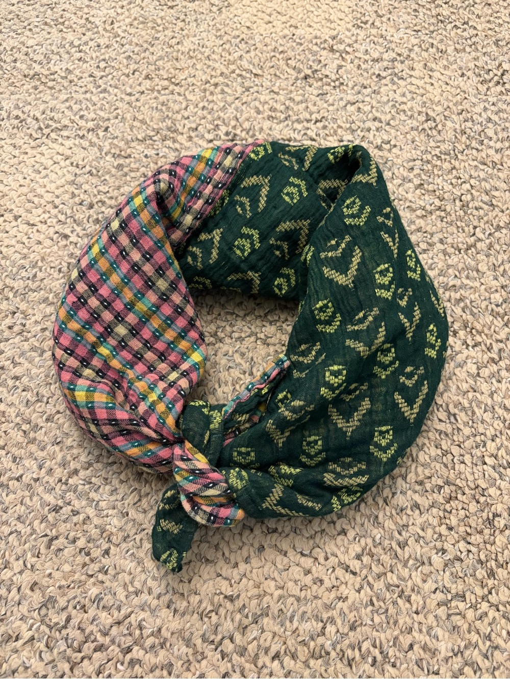 Ace & Jig Green and Pink Reversible Patterned Wrap